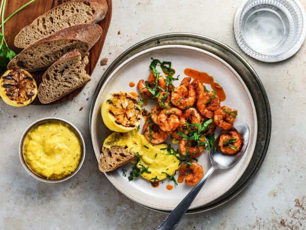 Gegrillte Shrimps mit Zitronen-Aioli & Rauchpaprika